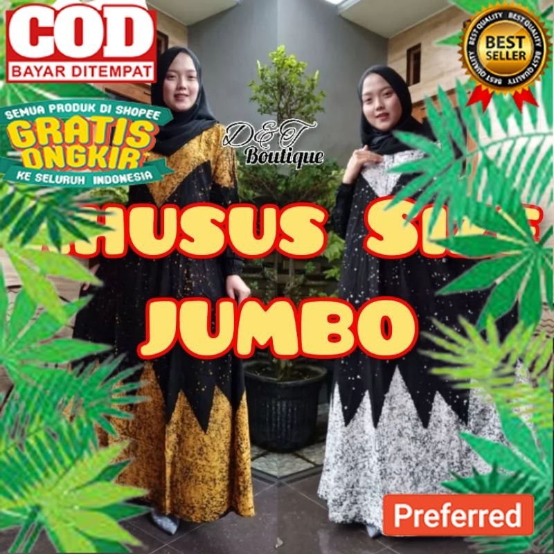 terbaru ld.100 - 130 (jumbo super) gamis rayon premium super allsize -twill ori - homedress// OUTFIT