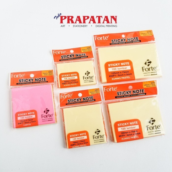

Forte Sticky Note Memo PY - 50x75mm 656py -YY41