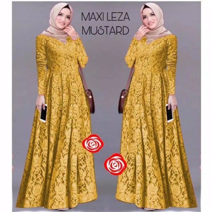 promosi toko Maxi leza / gamis brokat / Gamis pesta / busana muslim / gaun mewah /