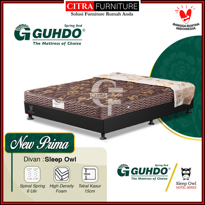 PROMO RAMADHAN SALE Guhdo Springbed New Prima 90x200x15 - Full set | Gudho Spring bed - Cokelat, DIVAN+MATRAS
