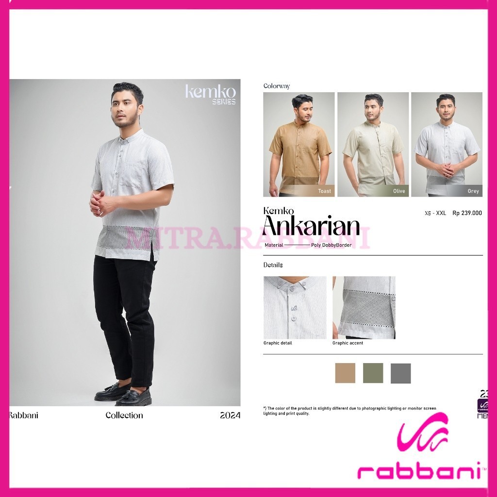 RABBANI ORI -  Kemko Ankarian Pdk rabbani | kemko rabbani | baju koko rabbani | baju koko lengan pen