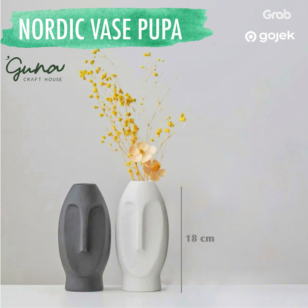 Vas Bunga Pupa Concrete Nordic Vase Scandinavian Home Decor Dekorasi Kamar Estetik Properti Foto  Ke