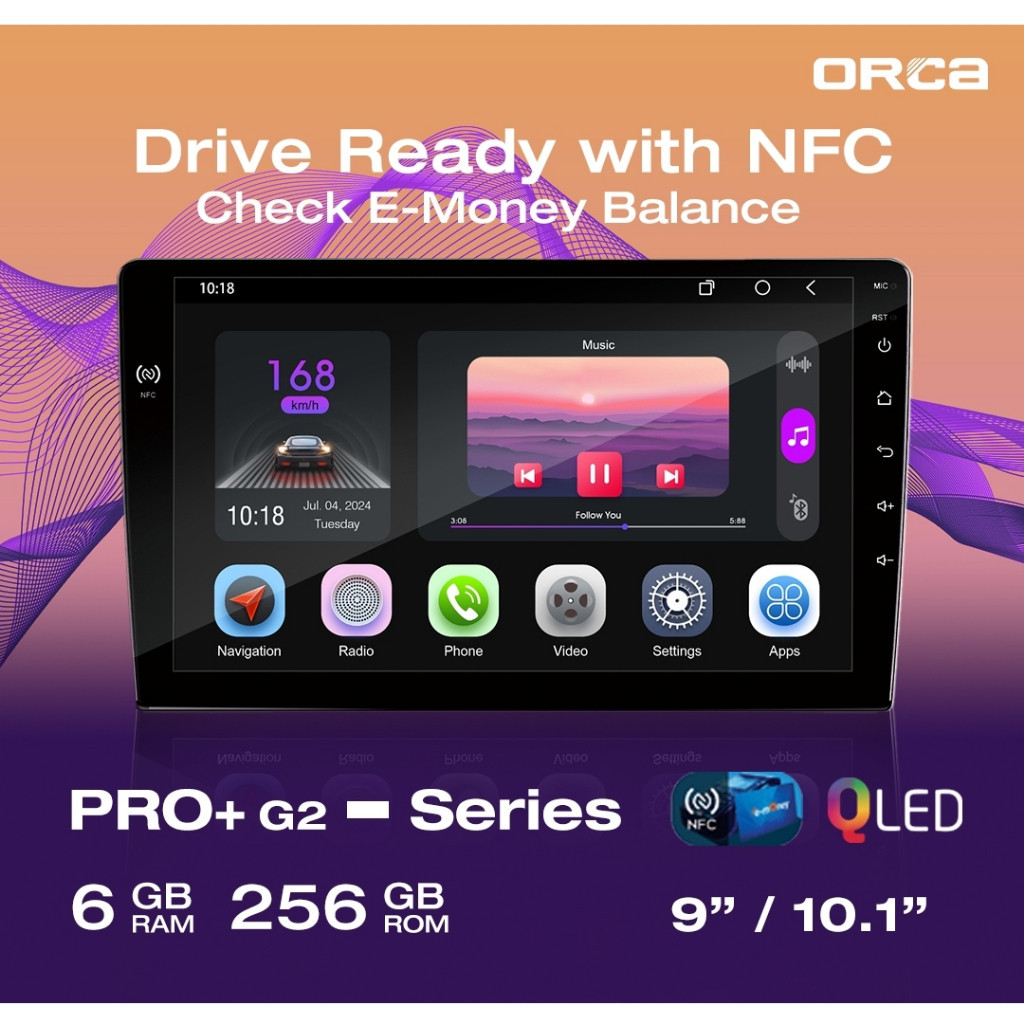 Head Unit Android 9 inch ORCA ADR 9988 PRO Ram 6 GB Rom 128 GB #ORCA PRO+ #Orca9988pro