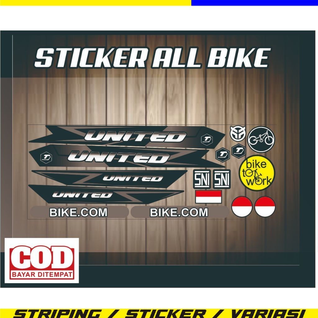 COD / stiker all sepeda/ stiker bmx /striping lis motif united / striping united stiker sepeda unite