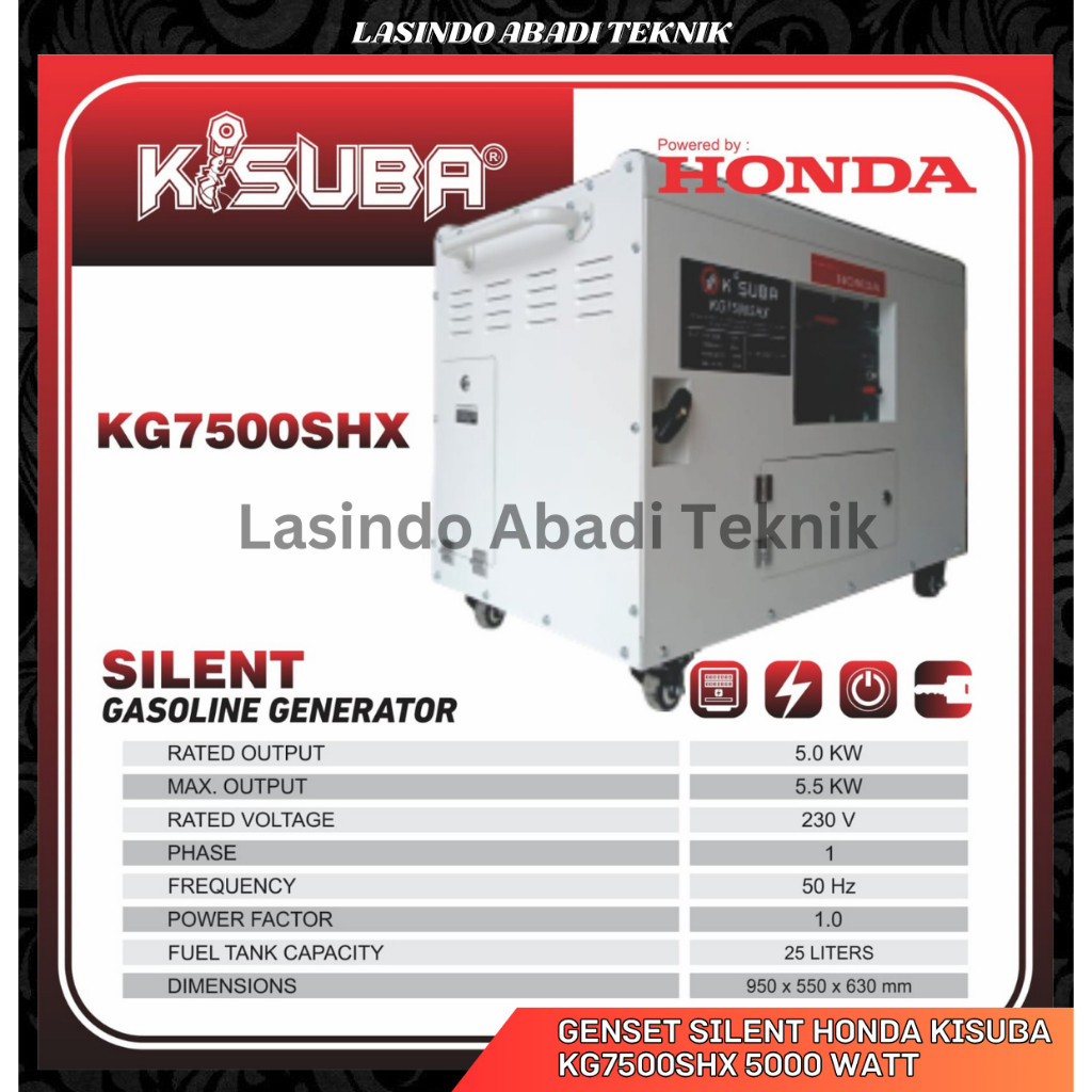 Genset Silent Honda 5000 Watt. Honda KG 7500 SHX