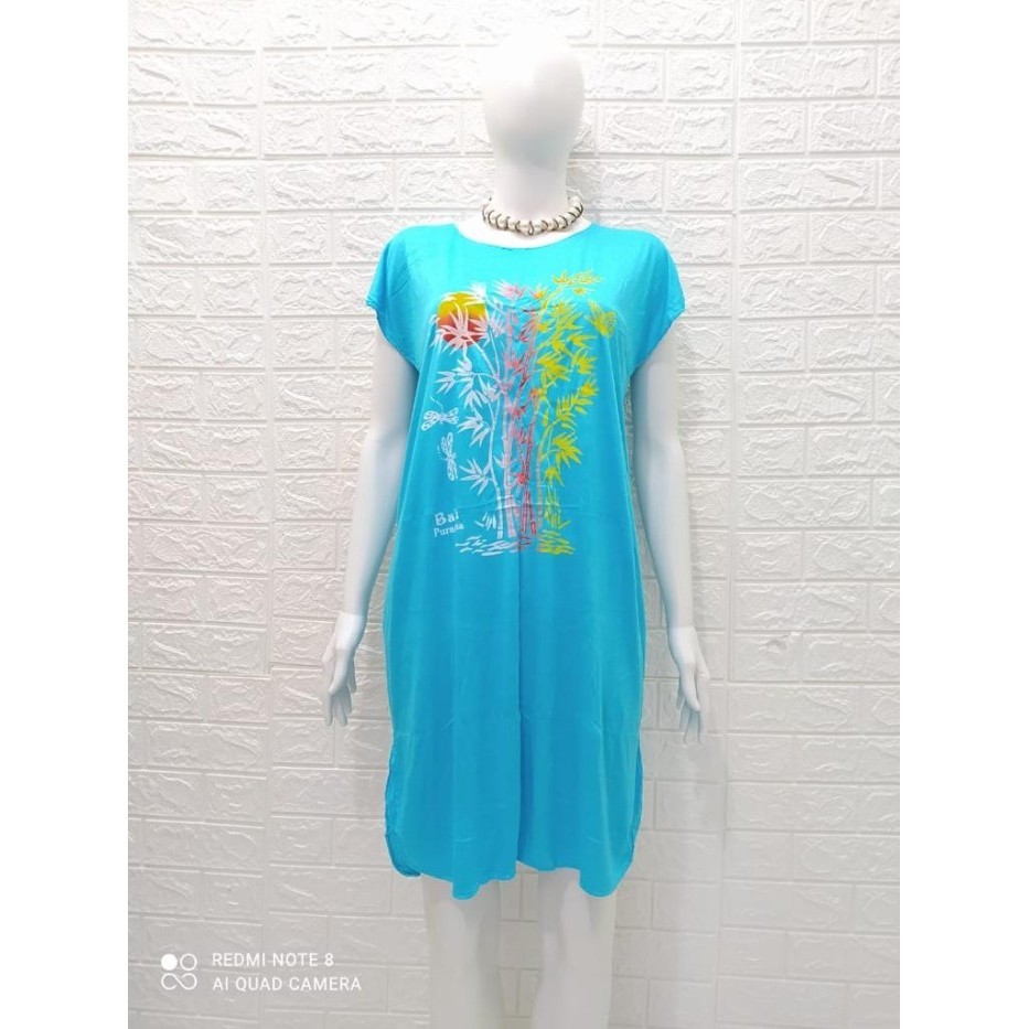 Daster kaos bambu - Biru Muda