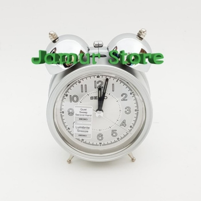 Jam Beker Weker Seiko Lumibrite Quite Sweep QHK035S/Seiko Weker Silver - Silver