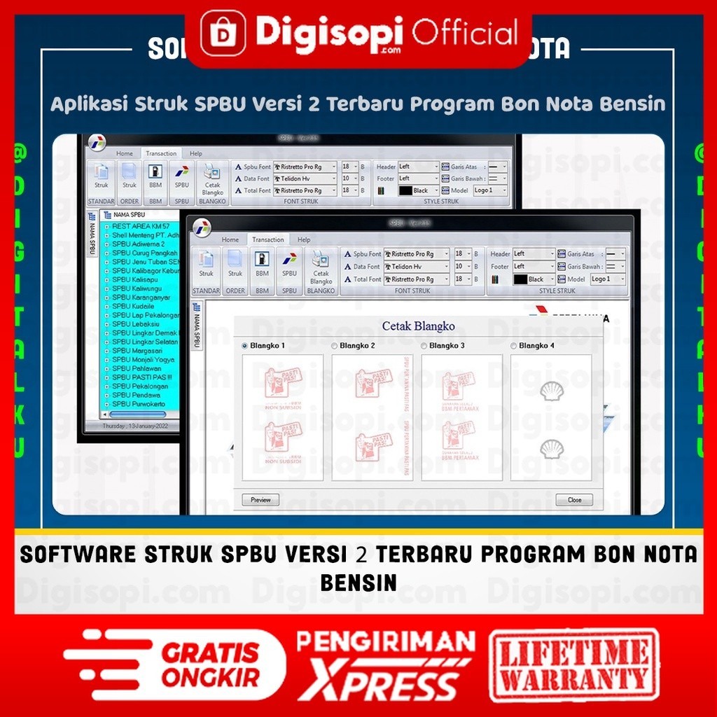 Aplikasi Struk SPBU Versi 2 Terbaru Program Bon Nota Bensin