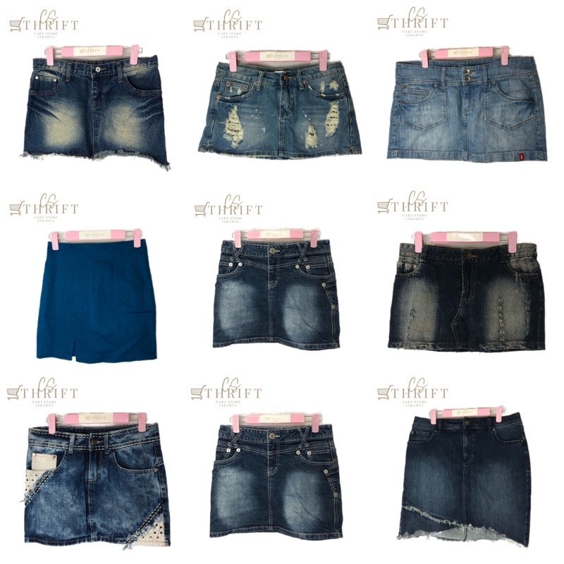 P️ Rok Mini Denim | Rok jeans Brand  | Rok Kantor | Rok Bahan Branded terbaru