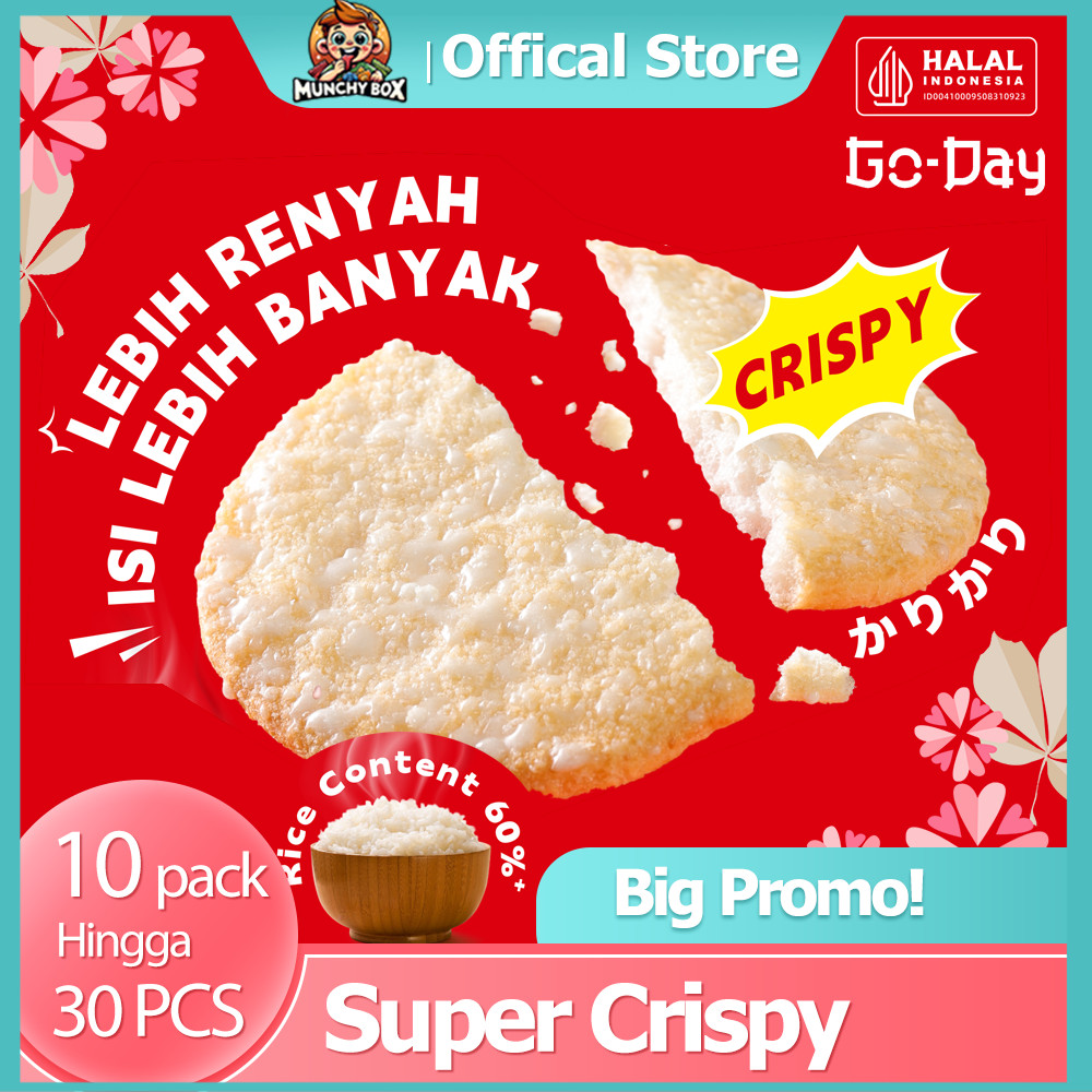 

Go Day Rice Crackers Sweet Snack Beras16.5gx10 Pack (30PCS)