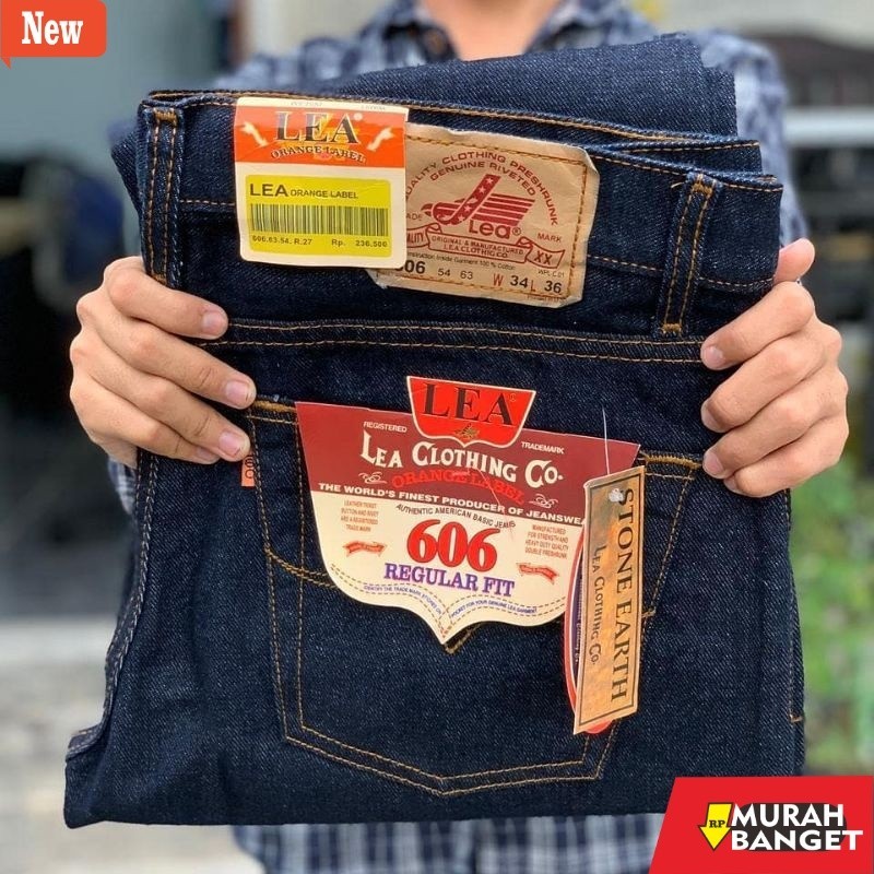 Celana denim pria- Celana Jeans Standar Pria LEA 606 Original Premium, Jeans Standar Pria, Lea Jeans
