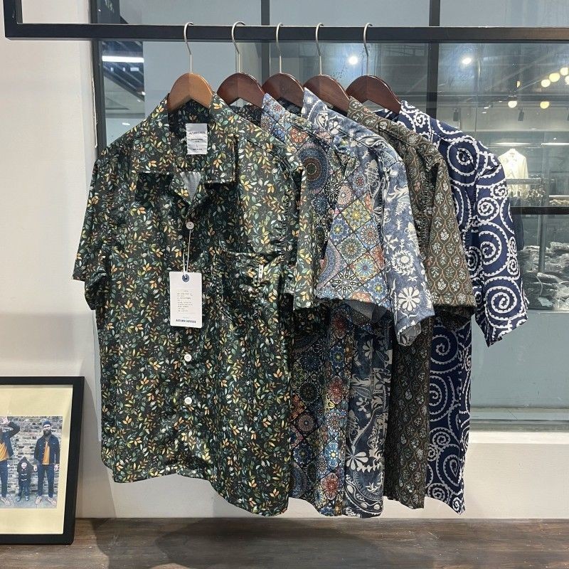 Kemeja Kerah Kuba Bunga Vintage Baju Krah Pria Berkerah Original