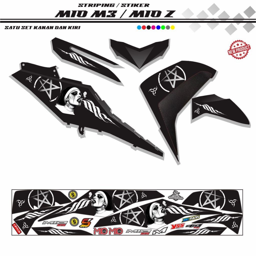 STIKER STRIPING MIO M3 / STIKER MIO M3 125/ STRIPING KEREN MOTOR MIO Z STIKER