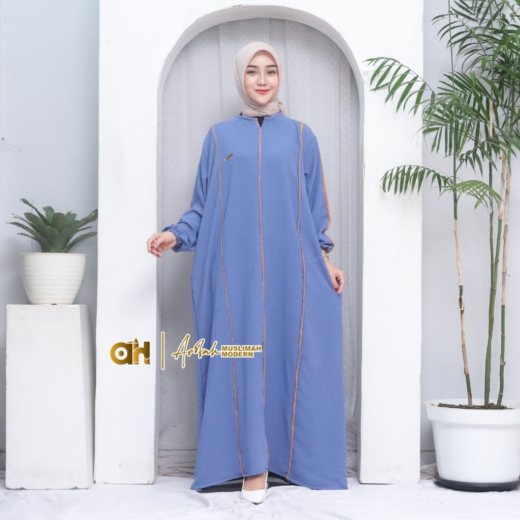 Daviana - Abaya Hitam Turkey Exclusive Gamis Syari Muslimah Dress Crinkle Airflow Ukuran Jumbo 3D4