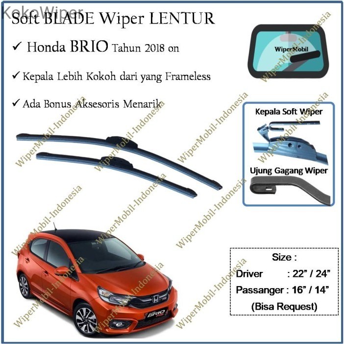 KokoWiper Wiper Banana Honda BRIO SATYA Tahun 2018 2019 2020