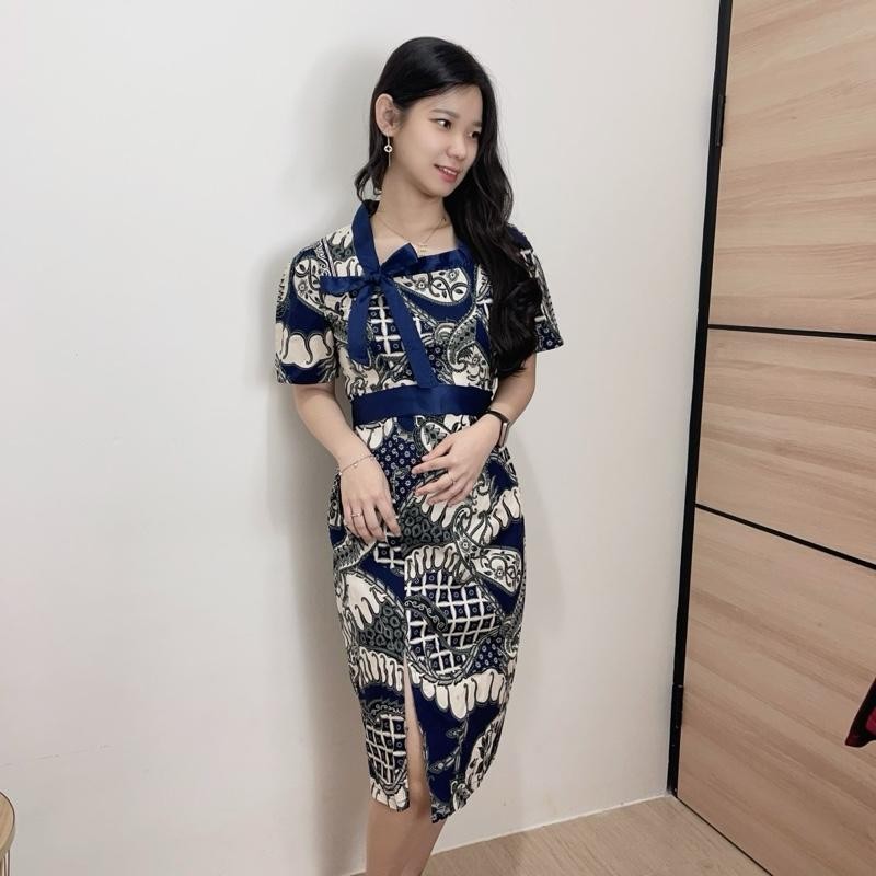 KLO [LOVIND] Dress Gaun Batik Elegan Simple Candy