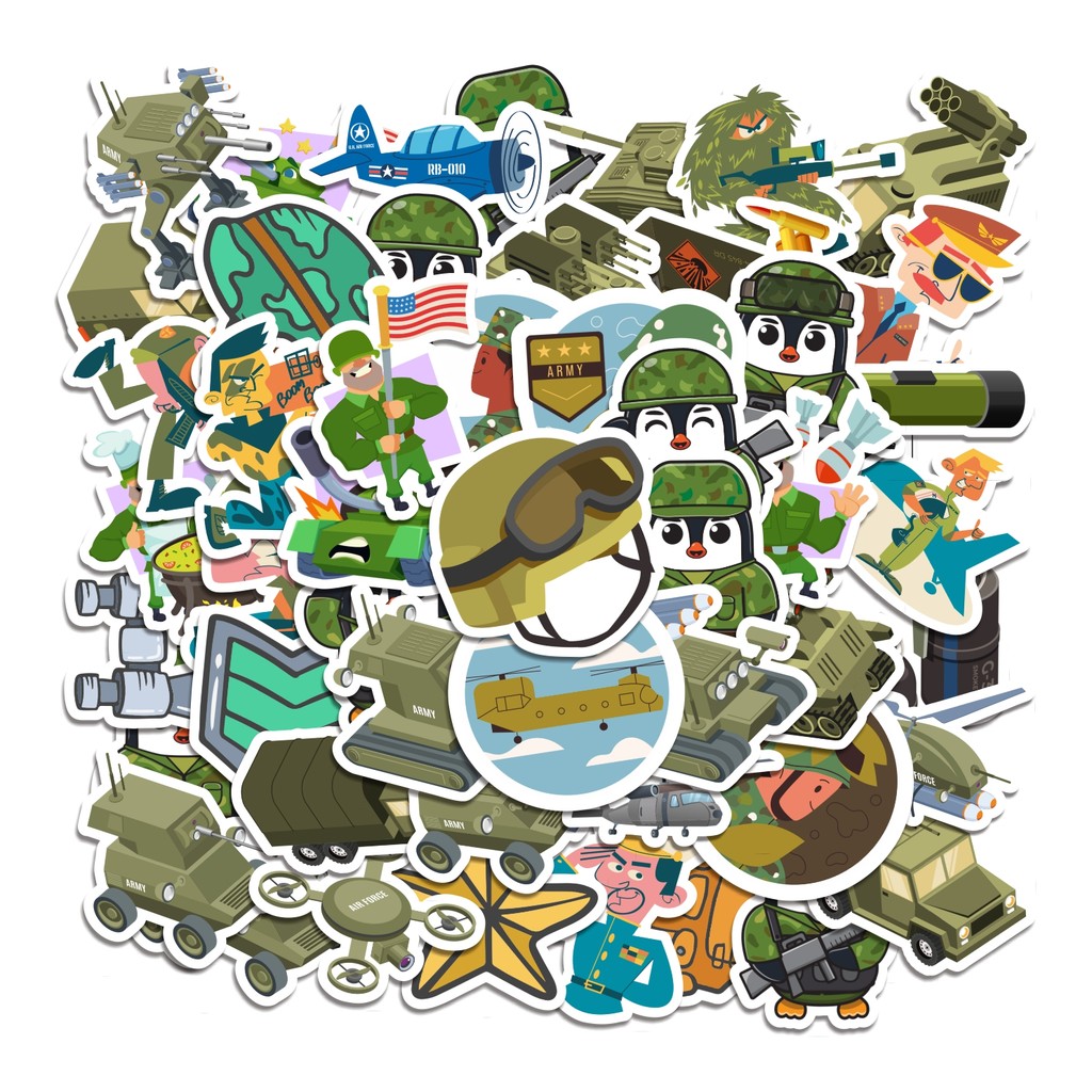 

COD 50 Pcs Stiker Tentara Lucu Anti Air Untuk Dekorasi Notebook Sepeda Skateboard Handphone