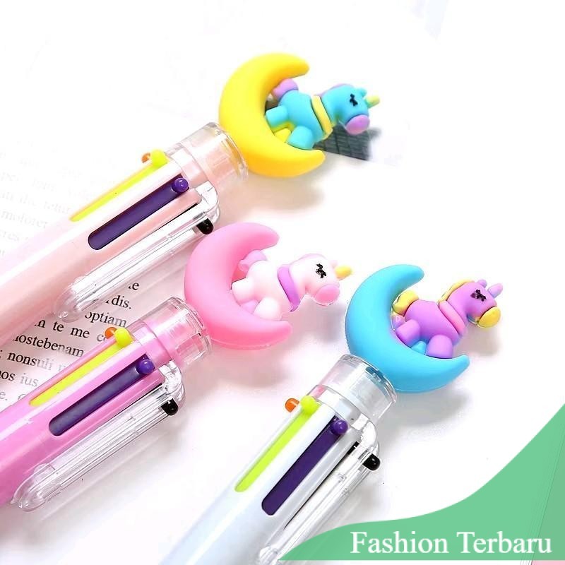 

Pulpen Unicorn Multicolor 6 Warna Pena Karakter Bulan Unicorn