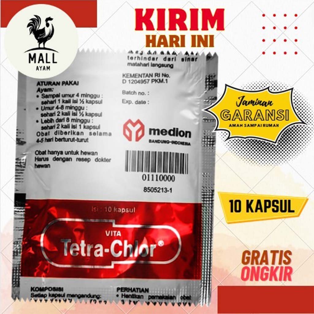 AYAM MALL Obat Ayam Medion Vita Tetra Chlor 10 Tablet Tetrachlor Multivitamin Antibiotik Obat CRD Sn