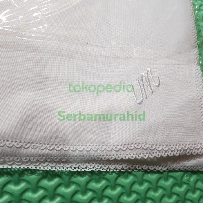 HIJAB SEGIEMPAT JUMBO VOAL MIRACLE SYARI UMAMA LC PUTIH BERSIH 130x130 - putih tulang, 130x130