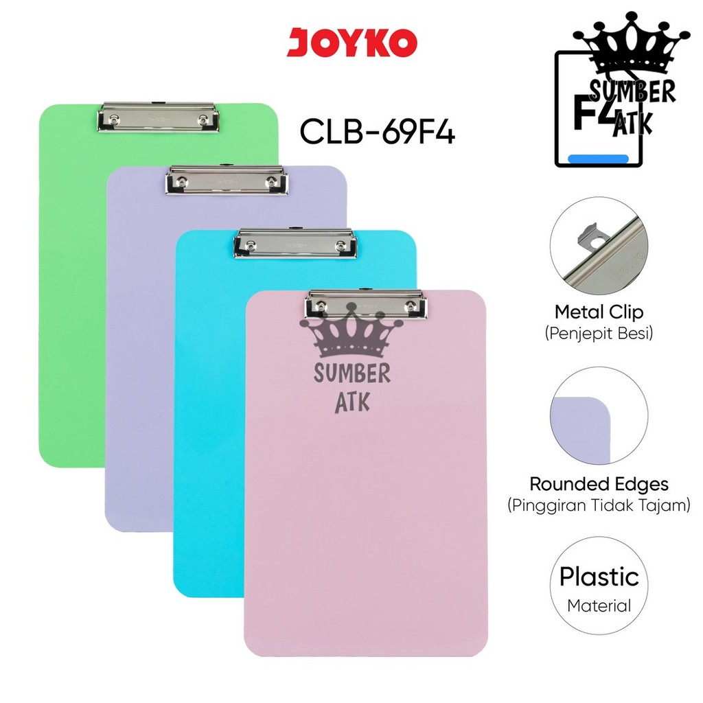 

Clipboard Papan Jalan Alas Ujian Joyko CLB-69 F4 Pastel Color