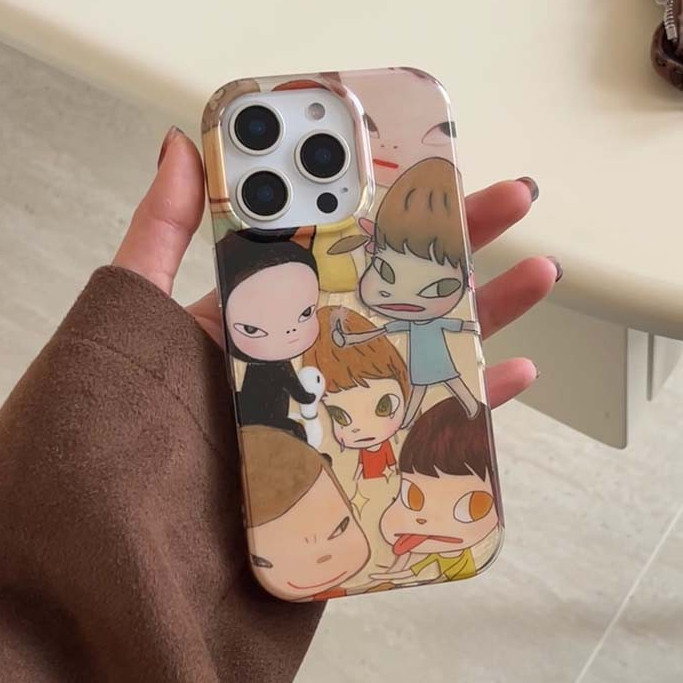 Cute Yoshitomo Nara For iPhone 16ProMax 15ProMax IMD telepon case 12 13 14ProMax shockproof hard cov