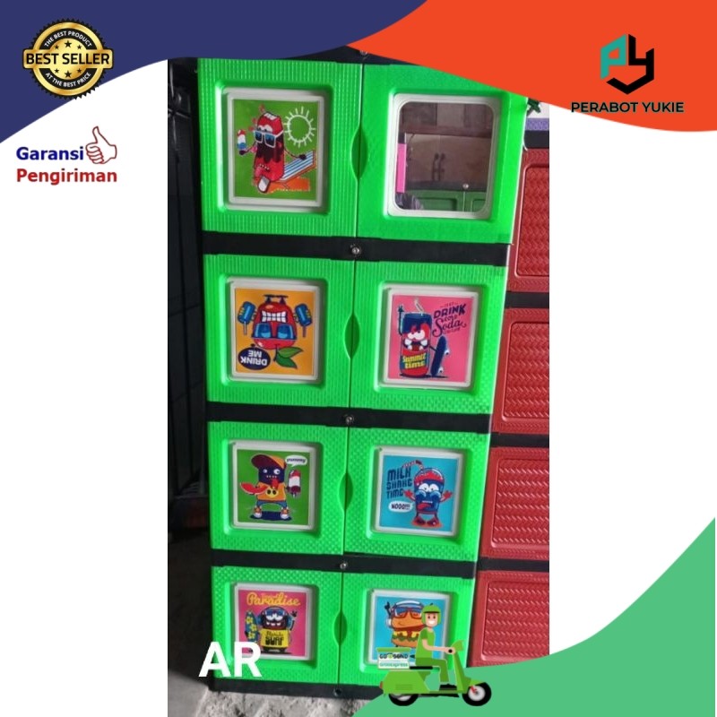 PY ( INSTANT ) LEMARI PAKAIAN / LEMARI BAJU  BESTAR KACA ( PRODUK BESAR )