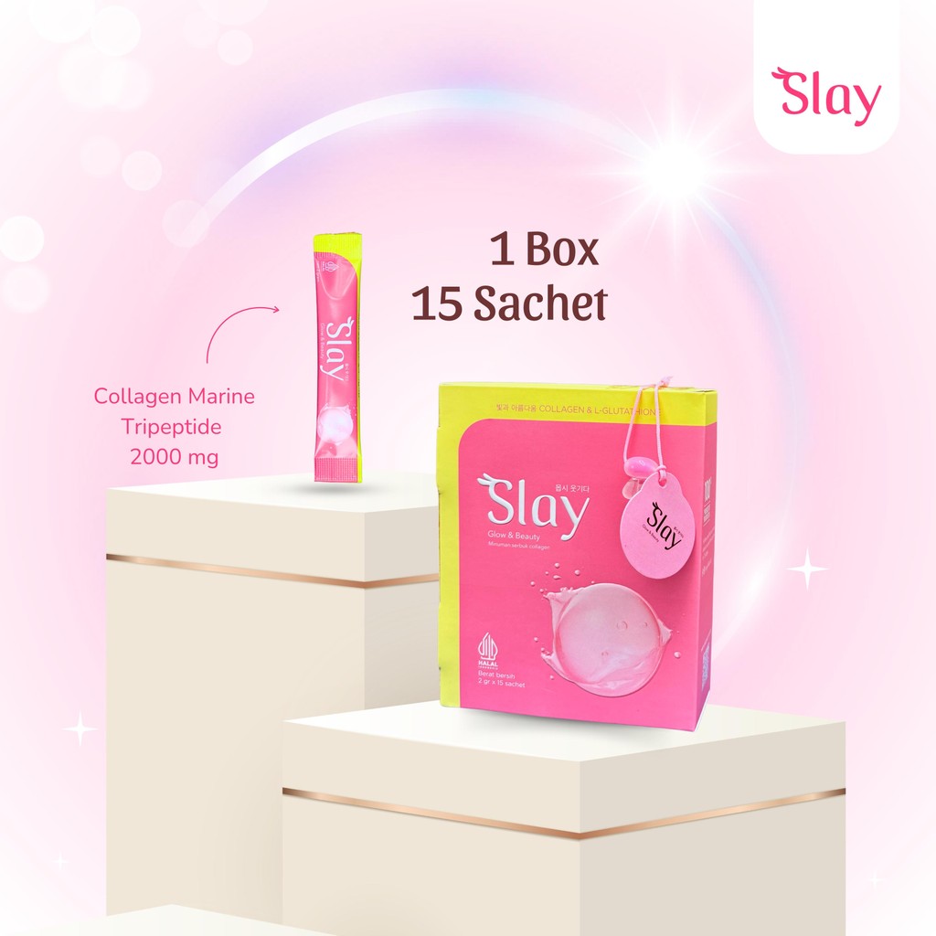 SLAY Collagen & L-Gluthatione Glow & Beauty supplement serbuk suplemen kecantikan