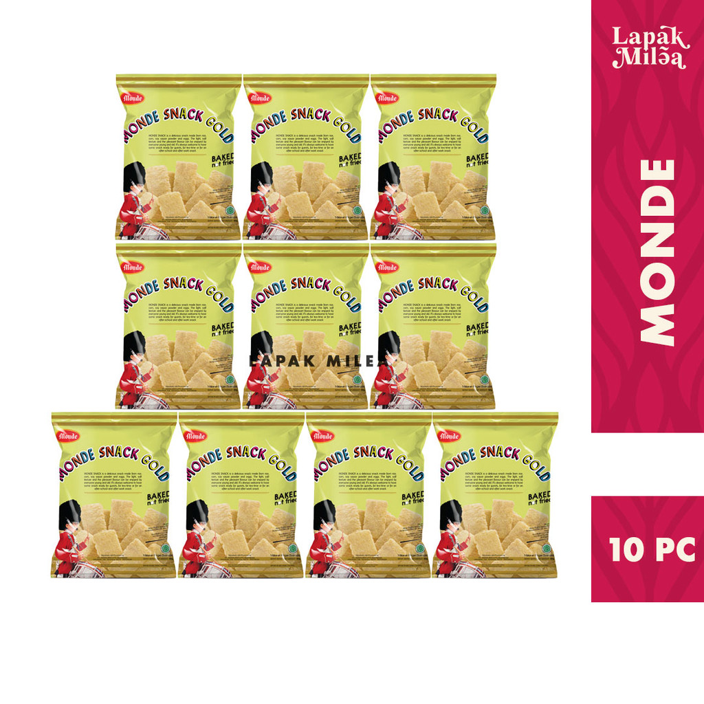 

BUNDLING 10 Pc x 27gr - Snack Monde Gold Baked not Fried Terbuat Dari Beras dan Jagung