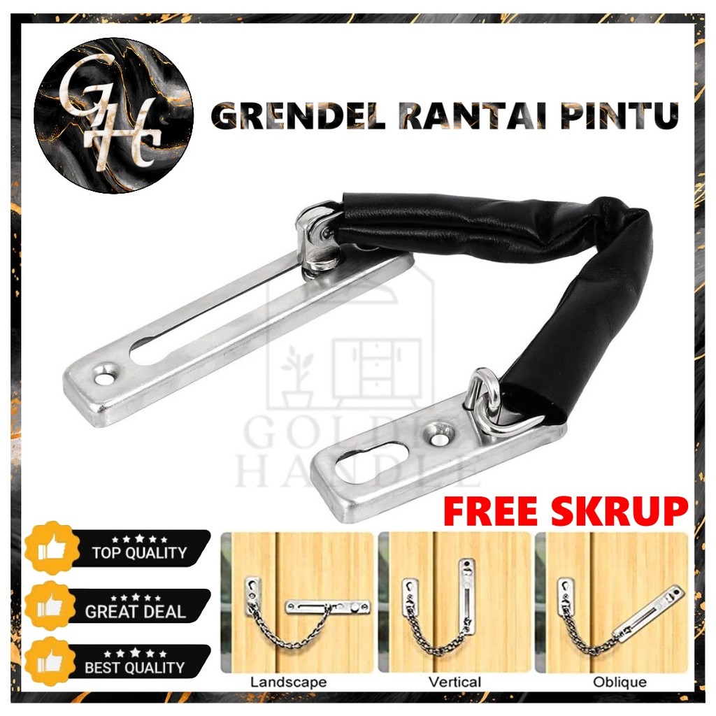 Grendel Slot Pintu Rantai Chain Bolt Rantai Pintu Stainless Pengunci Slot Pengaman Pintu Safety Lock