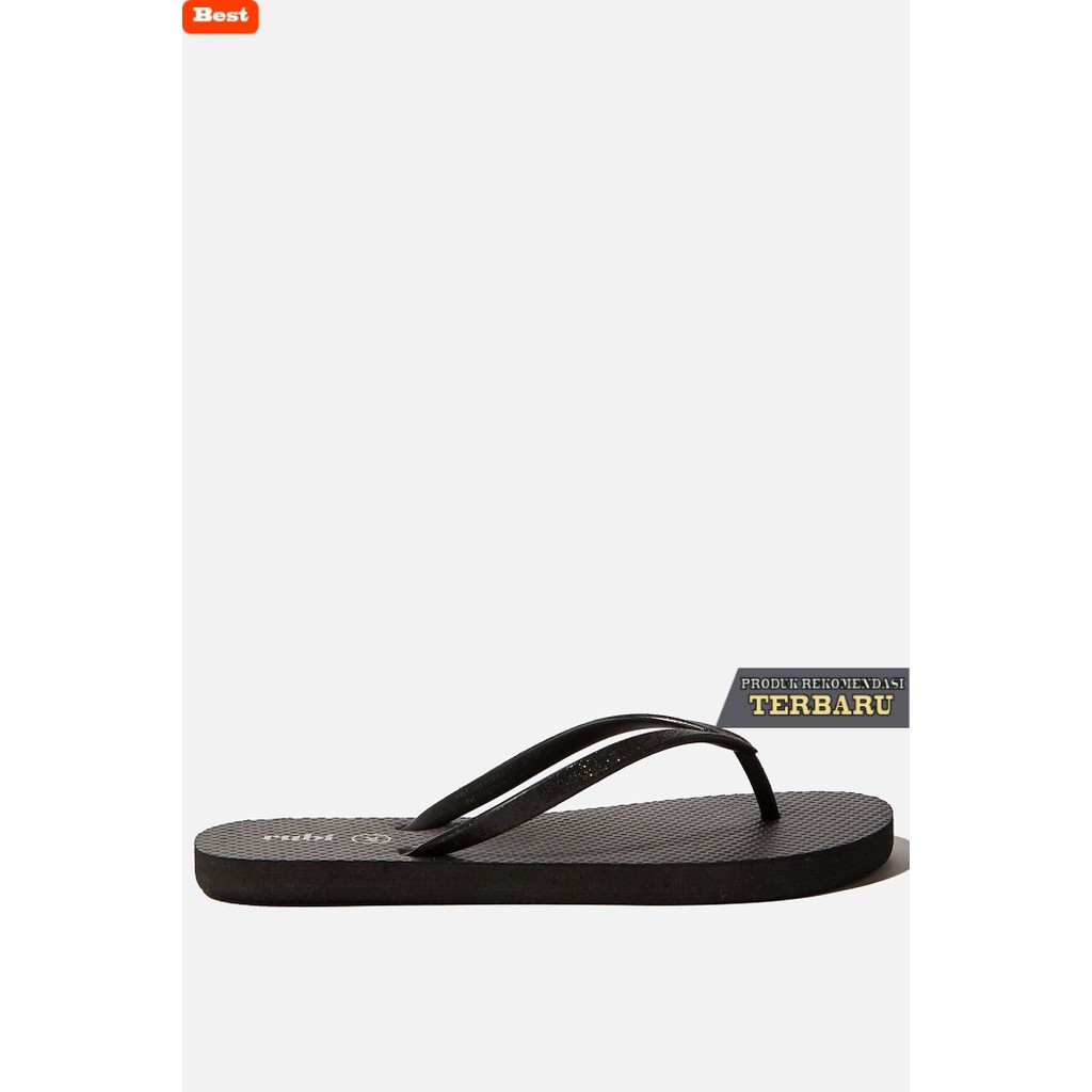 sandal wanita trend sekarang RUBI - Sandal Wanita - The Rubi Flip Flop - II - Hitam Glitter, 35