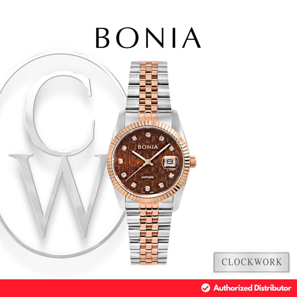 Jam Tangan Pria Bonia BNB10550-1646 Rantai Jubilee Noble Men Watch Classic Kombinasi Silver Rosegold