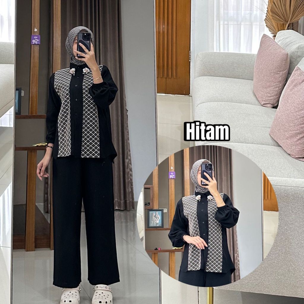 20-02 MISKA SET LD 110 // SETELAN MISKA // ONE SET MISKA // SETELAN POLOS KOMBINASI ORGANZA // ONE S