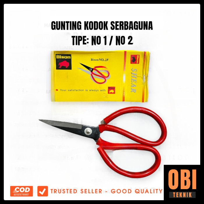 

BISON Gunting Kodok No.1 & No.2 – Gunting Serbaguna untuk Kain, Kertas, dan Keperluan Rumah Tangga - Obi Teknik