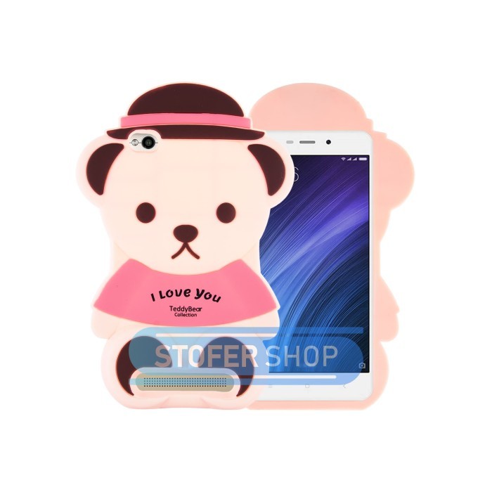 TERLARIS 3D Case Xiaomi Redmi 4a Softcase 4D Karakter Boneka Bear COD