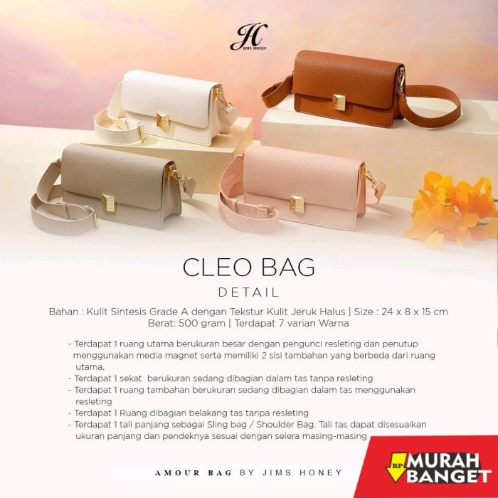 tas selempang wanita simple elegan JIMS HONEY AMOUR BAG TAS SELEMPANG WANITA - BLACK