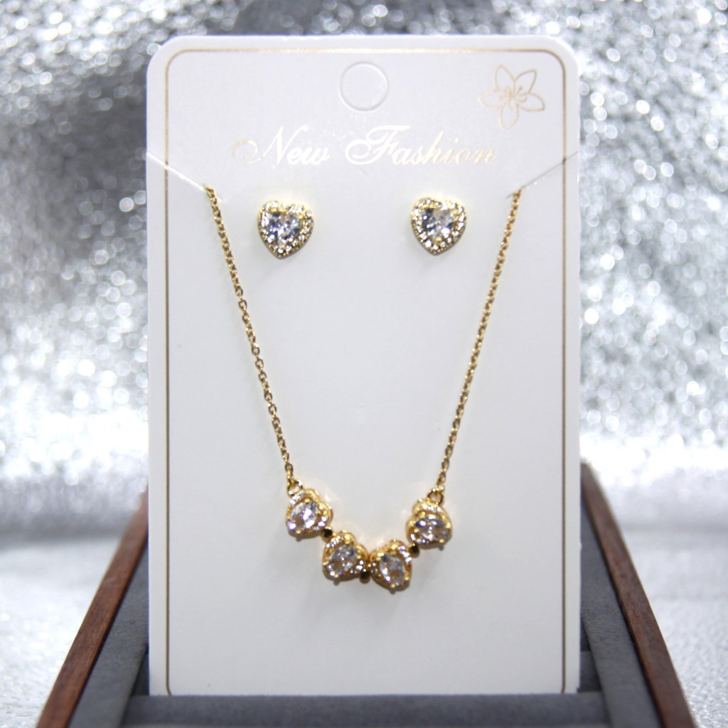 Crystal Rosé Kalung Emas Titanium Kekinian Rantai Model Simpel dan Elegant