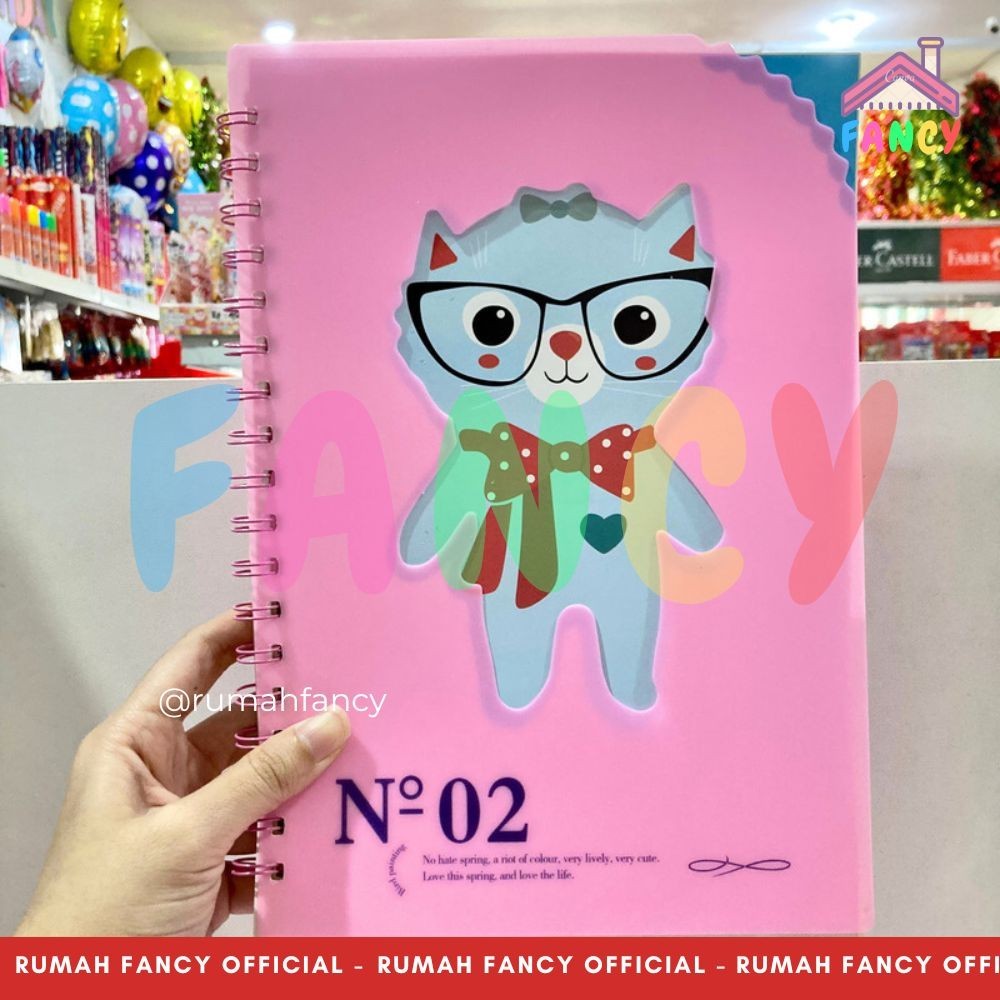 

Notebook Buku Spiral B5 Motif Cat Cute Kucing Pink TEBAL / Buku Spiral Hard Cover