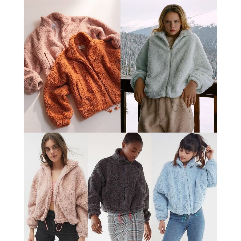 Urban Outfitters Willow Fuzzy Drawstring Teddy Jacket // Fashion Branded //