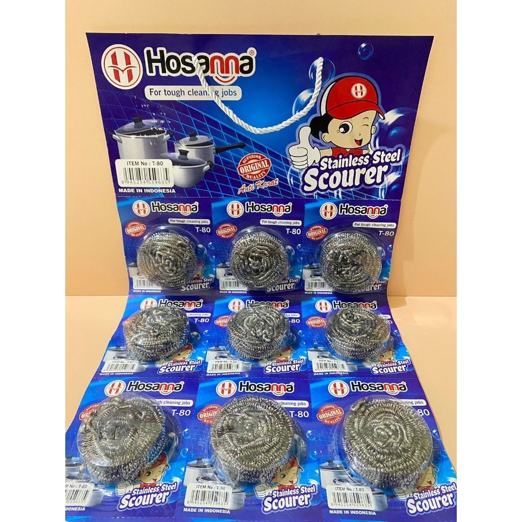 1 Renteng - HOSANA T-80 GOSOK PANCI KAWAT/STAINLESS (Isi 12 Pcs)