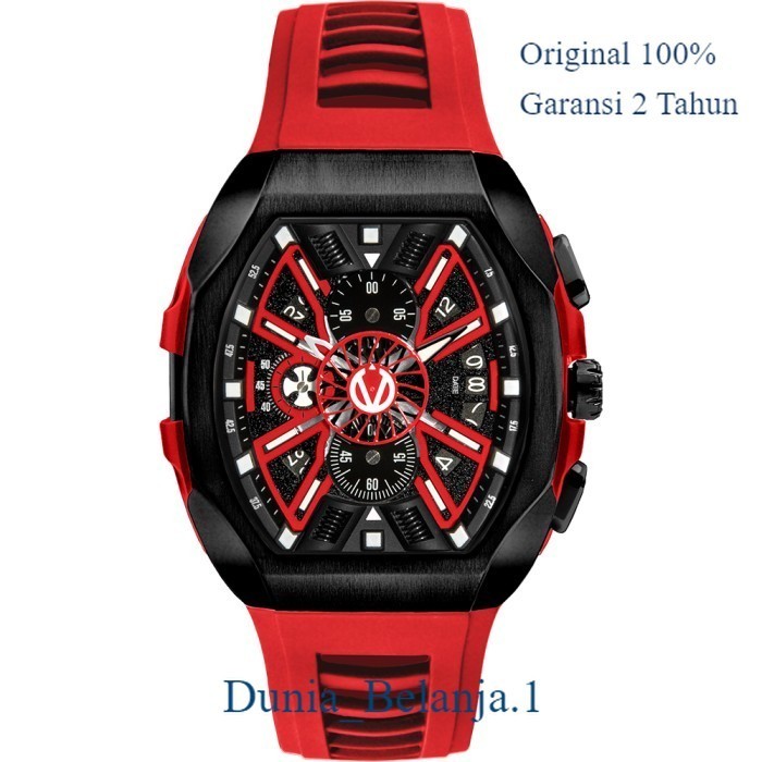 Original 100% Jam Tangan  Pria Christ Verra CV 12080G-36 BLK/RED Garansi Resmi 2 Tahun
