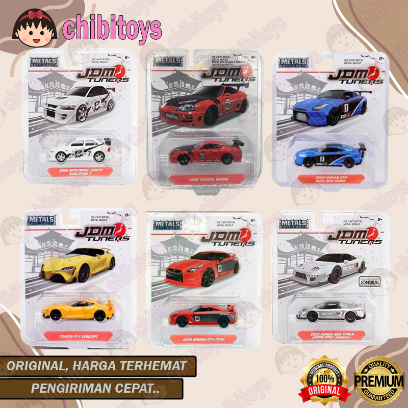 Jada Diecast Jdm Tuners Wave 1B Set Nissan GT-R R35 Mitsubishi Lancer Evo Toyota Supra Honda Nsx Ori