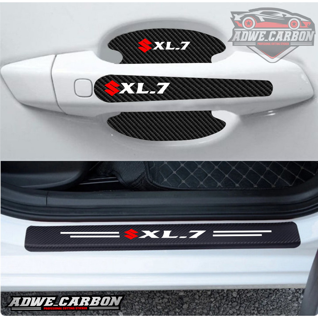 STICKER STIKER KARBON MOBIL SUZUKI XL7 STIKER SILLPLATE KARBON 3D SUZUKI XL 7 4PCS
