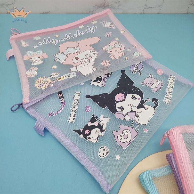 

Kartun Sanrio File Pouch Kantong Alat Tulis Nilon Ziplock Transparan Alat Tulis MK