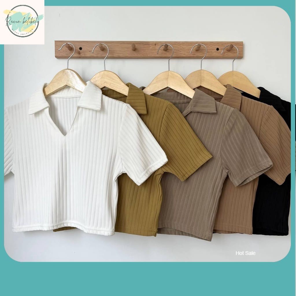 Baju Crop Wanita Terbaru / Heavy Breathing - Crop Top Lily / Atasan Kerah Crop top Wanita