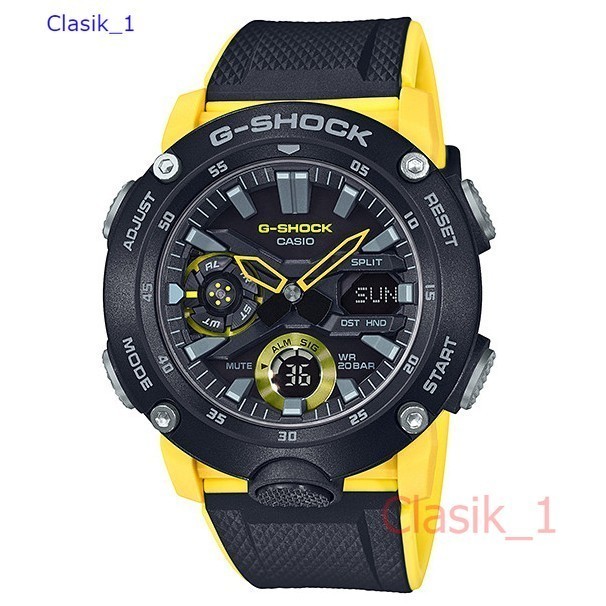 Original 100%!! Casio G-Shock GA-2000-1A9DR - Jam Tangan Pria - Kuning Garansi Resmi 2 tahun