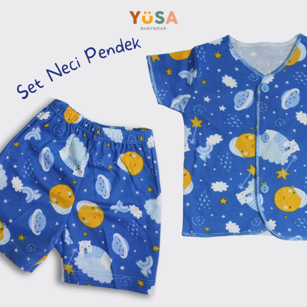 YUSA - Setelan Baju Bayi Neci Pendek Newborn