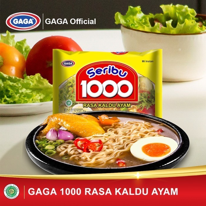 

Mie GAGA 1000 Kaldu Ayam 40x60gr 1 dus Mi Instant