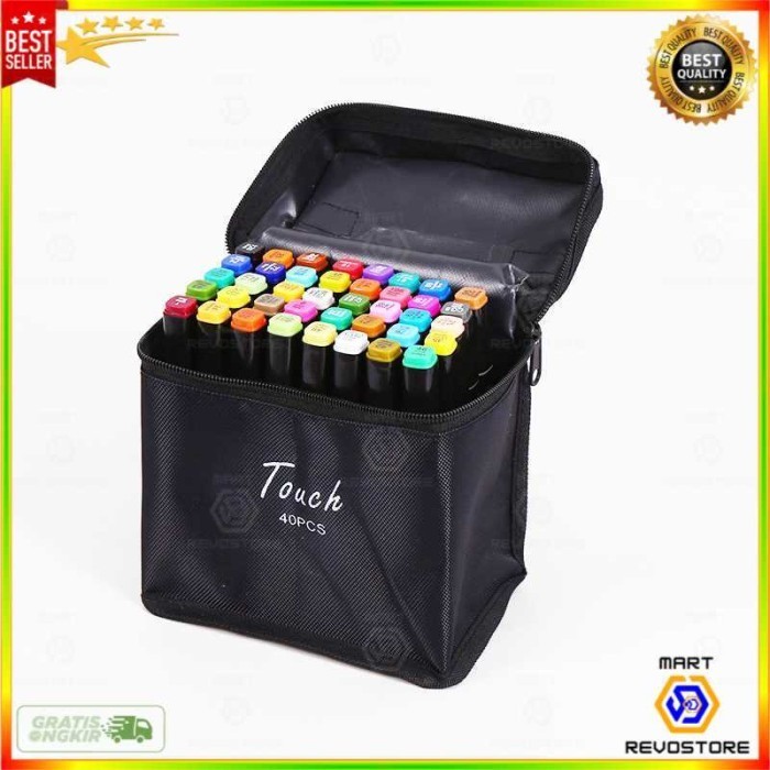 

Spidol Dual Side Fine Art Brush Art Marker Set 40 Warna - CY-006