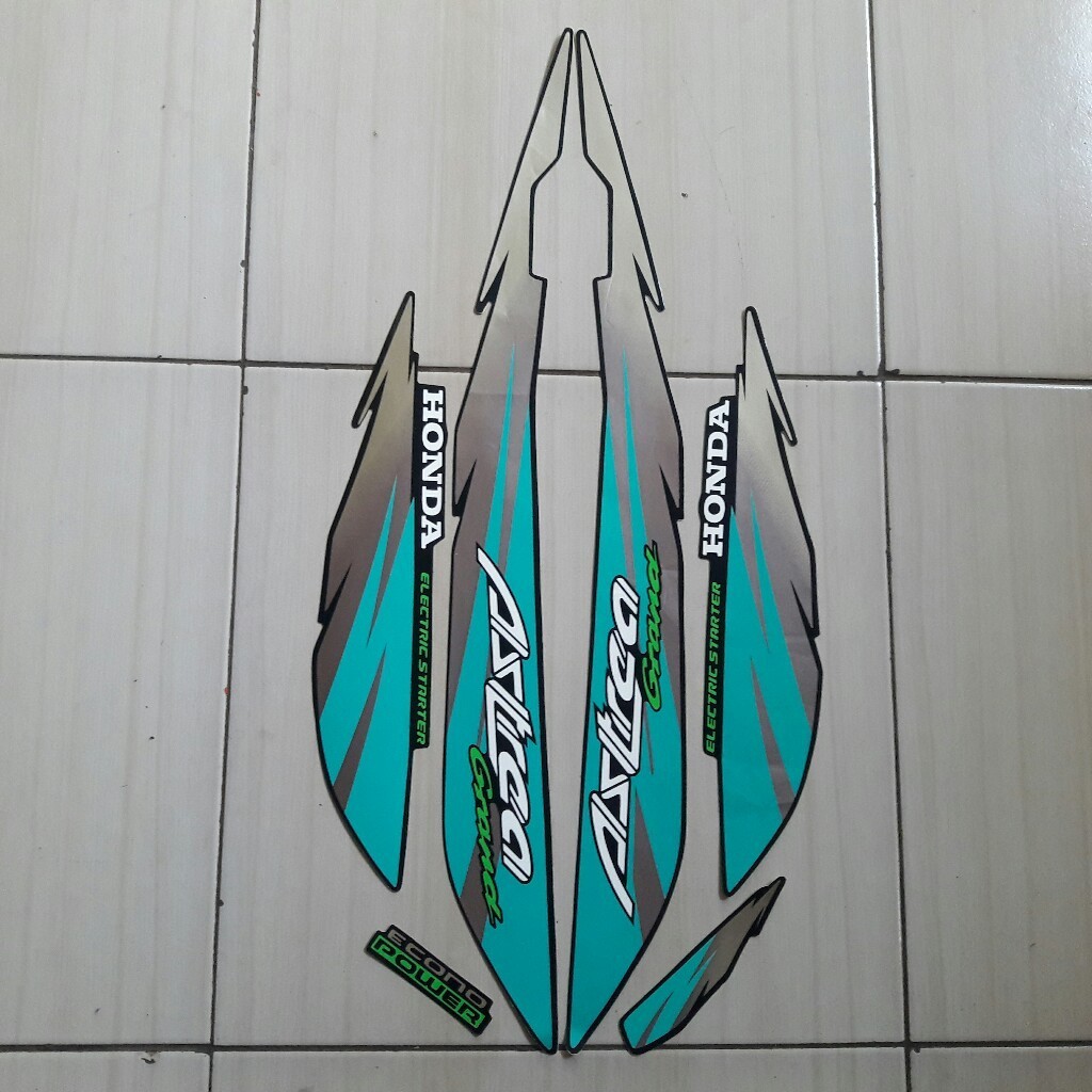 striping stiker motor honda astrea grand limited edition 97 biru gold